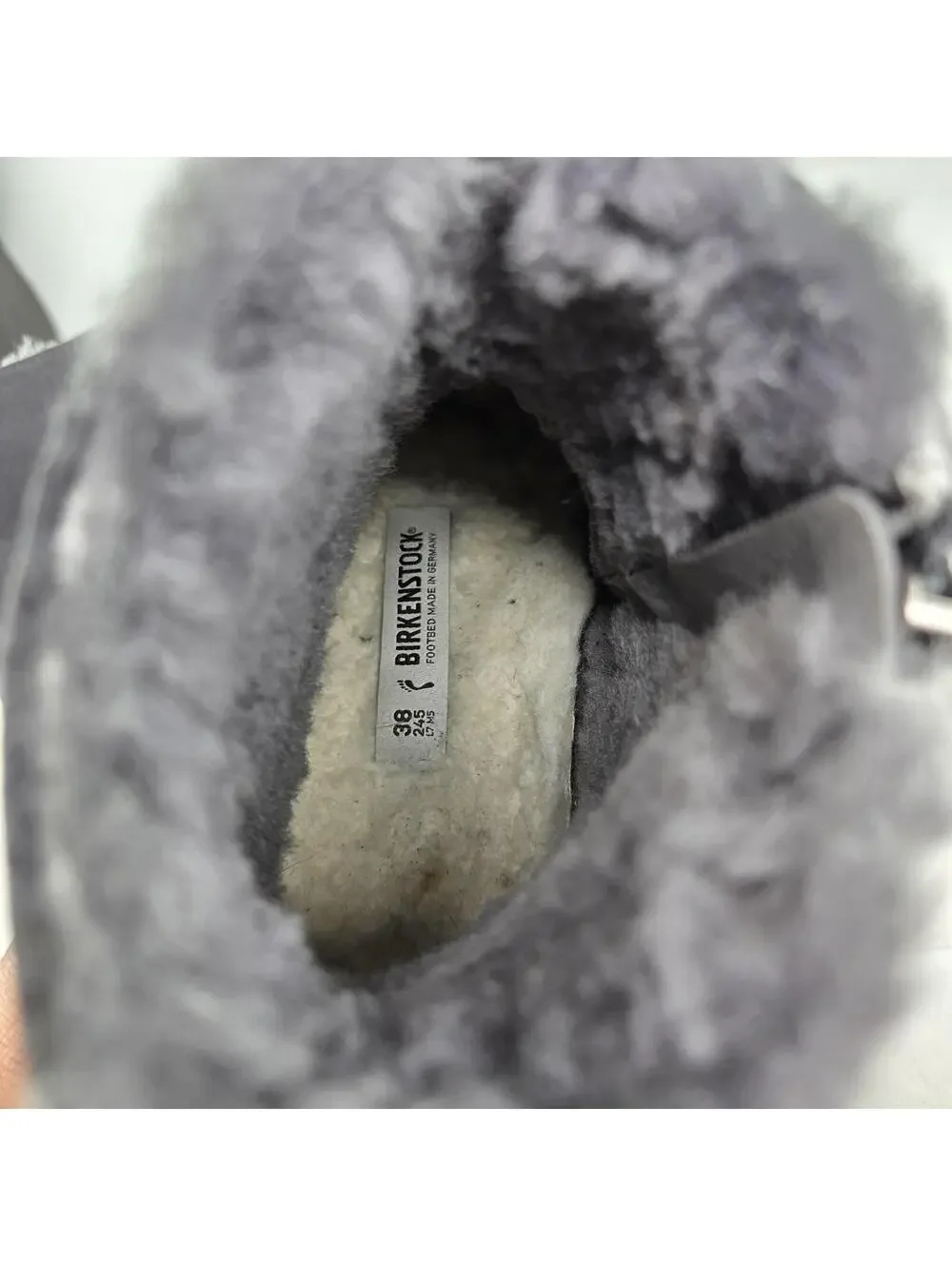 Birkenstock Melrose Zip boots US 7 Womens Blue Suede Fur-Lined Booties